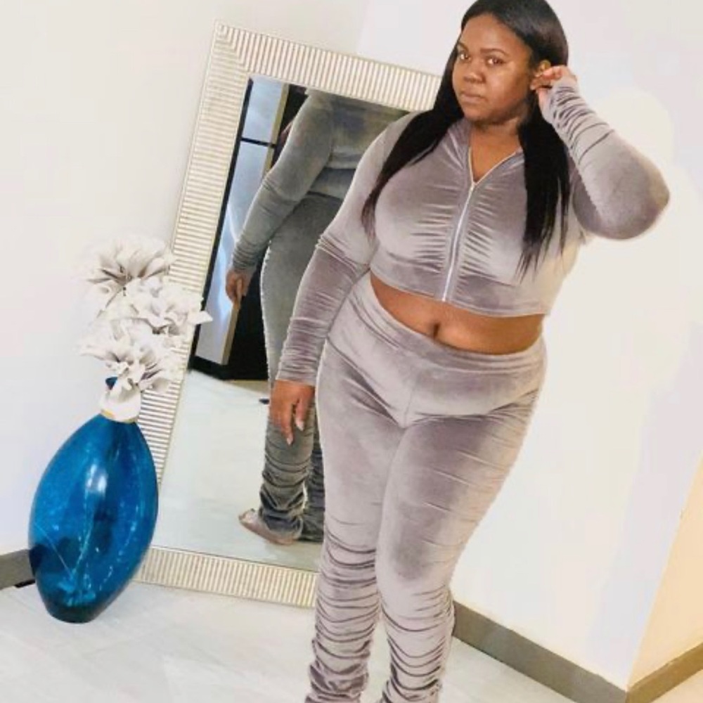 Ruche sweat suit